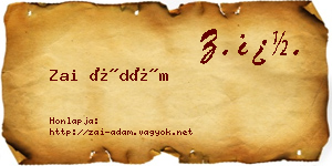 Zai Ádám névjegykártya